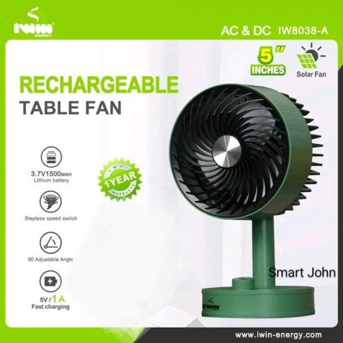 Iwin Rechargeable (Mini) Desktop Fan 5inches